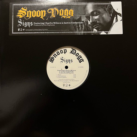 SNOOP DOGG FEATURING CHARLIE WILSON & JUSTIN TIMBERLAKE / SIGNS (2005 US PROMO ONLY)