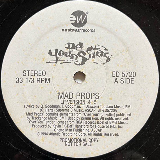 DA YOUNGSTA'S / MAD PROPS (1994 US PROMO ONLY)