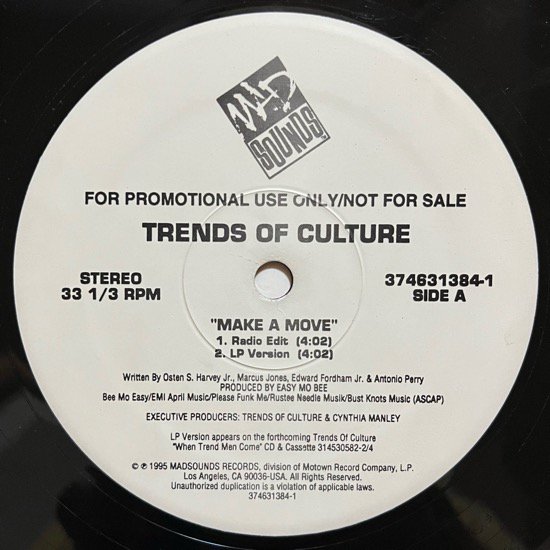 TRENDS OF CULTURE / MAKE A MOVE (1995 US ORIGINAL PROMO ONLY)