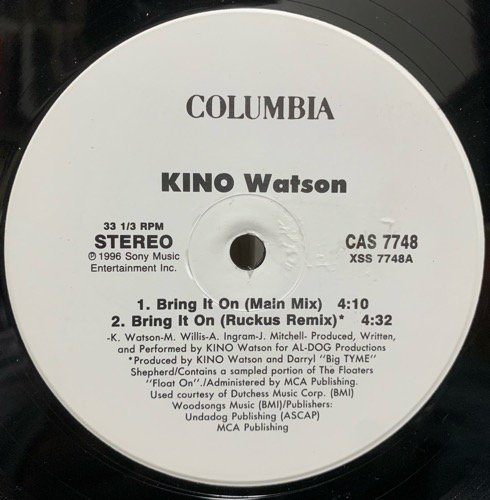 Kino Watson / Bring It On (1994 US PROMO ONLY)