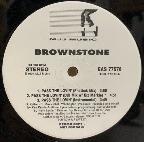 Brownstone / Pass The Lovin' (1994 US PROMO ONLY)