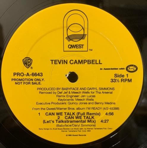 Tevin Campbell / Can We Talk (Remix)(1993 US PROMO ONLY RARE)(SRCͭ)