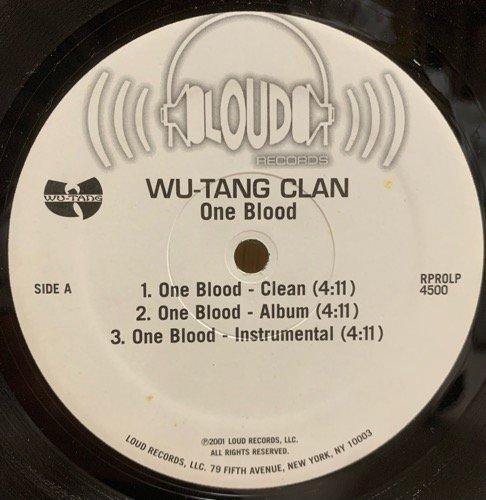 WU-TANG CLAN / ONE BLOOD b/w HOLLOW BONES (2001 US PROMO ONLY)