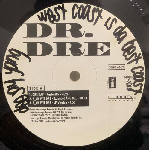 Dr. Dre / Dre Day (1992 US PROMO ONLY RARE)