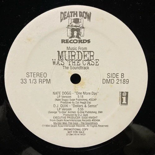 MUSIC FROM MURDER WAS THE CASE (THE SOUNDTRACK) (1994 US ORIGINAL PROMO ONLY)