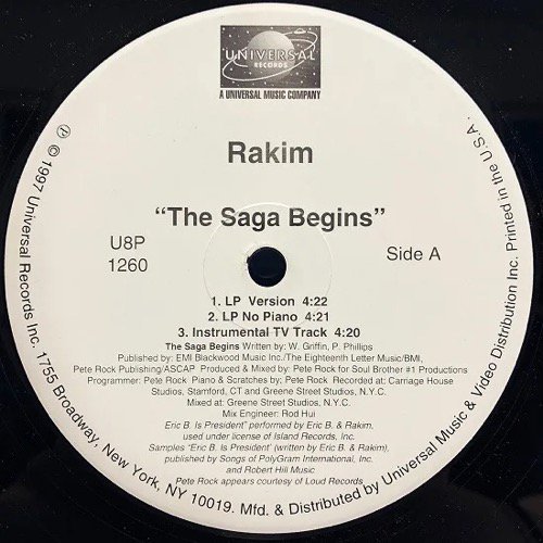 RAKIM / THE SAGA BEGINS (1997 US PROMO ONLY)