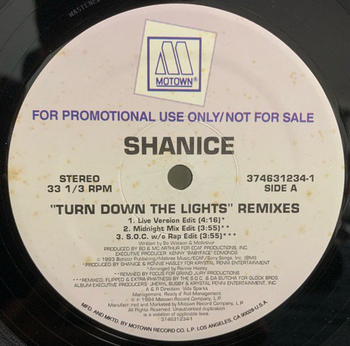 Shanice / Turn Down The Lights (Remixes)(1994 US ORIGINAL PROMO ONLY)