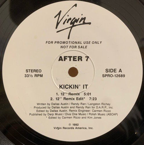 After 7 / Kickin' It (1992 US PROMO ONLY RARE)