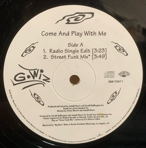 G-Wiz / Come And Play With Me (1993 US ORIGINAL)
