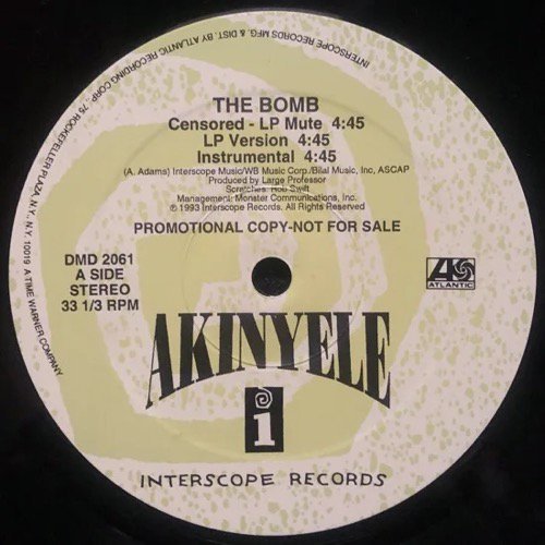 AKINYELE / THE BOMB (1993 US ORIGINAL PROMO)