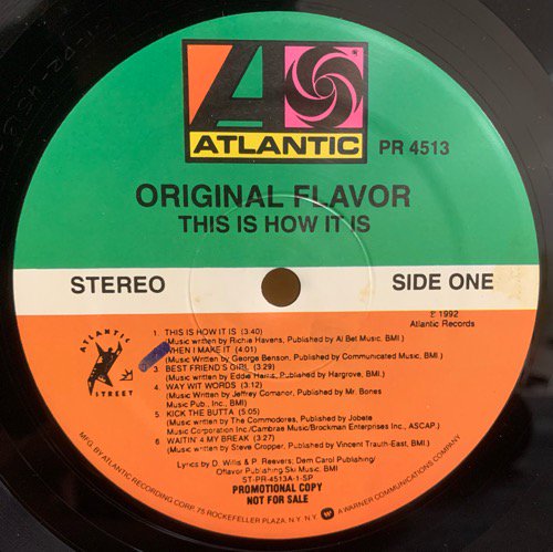 Original Flavor / This Is How It Is (1992 US PROMO ONLY RARE)