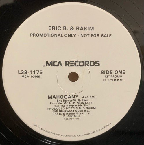 Eric B. & Rakim  / Mahogany (1990 US PROMO ONLY)