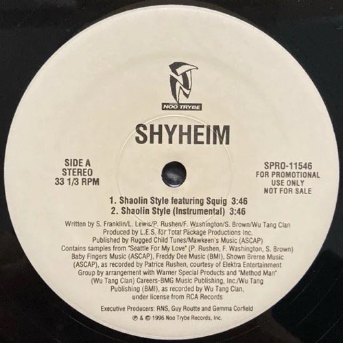 SHYHEIM / SHAOLIN STYLE Feat Method Man (1996 US ORIGINAL PROMO ONLY)