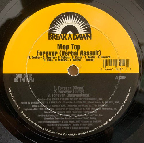MOP TOP / FOREVER (VERBAL ASSAULT) b/w I'M ALRIGHT (1996 US ORIGINAL RARE)