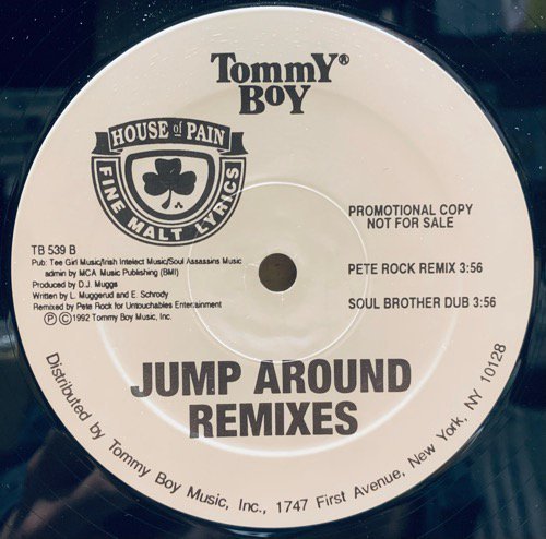 House Of Pain / Jump Around Remixes (Pete Rock Remix)(1992 US PROMO ONLY VERY RARE)(SRCߤ)