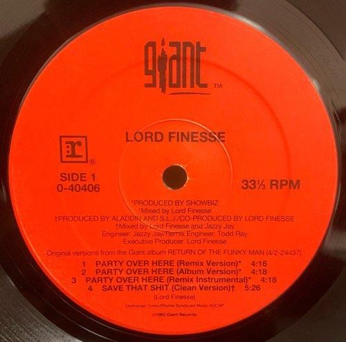 LORD FINESSE / PARTY OVER HERE (1992 US ORIGINAL) (SRCͭ)