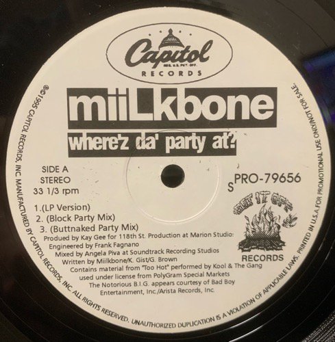 Miilkbone / Where'z Da' Party At? (1995 US PROMO ONLY)