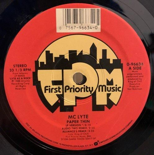 MC LYTE / Paper Thin b/w Spare The Rod (1988 US ORIGINAL)
