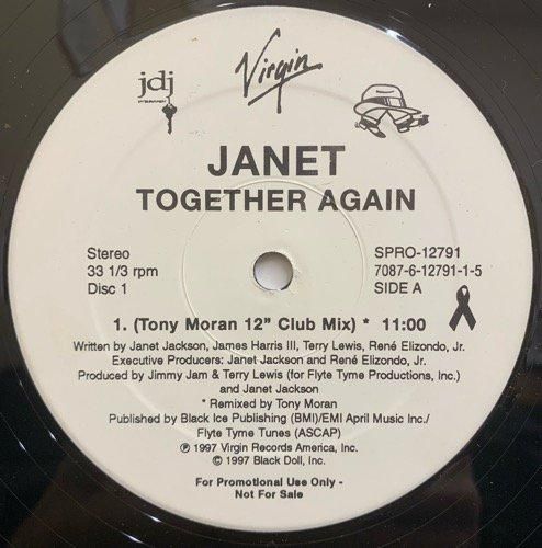 JANET / TOGETHER AGAIN DJ Premier Remix (1997 US ORIGINAL PROMO ONLY W-PACK12