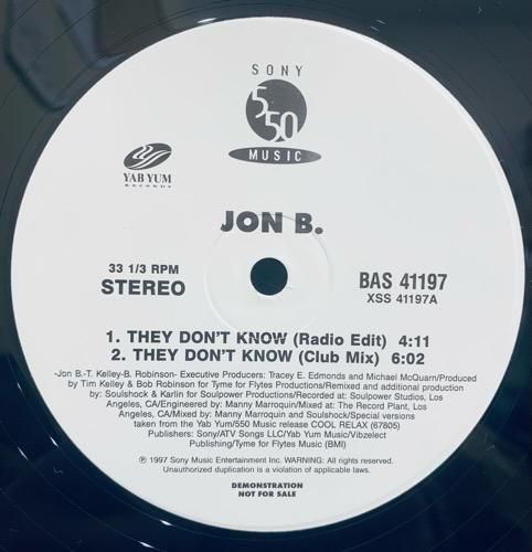 Jon B / They Don't Know (1997 US PROMO ONLY RARE)