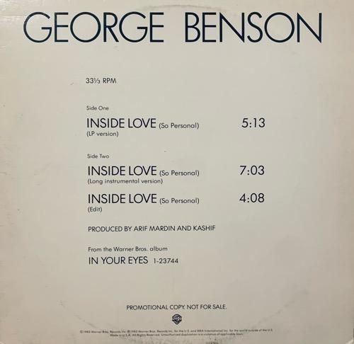 George Benson / Inside Love (So Personal)(1983 US PROMO ONLY)