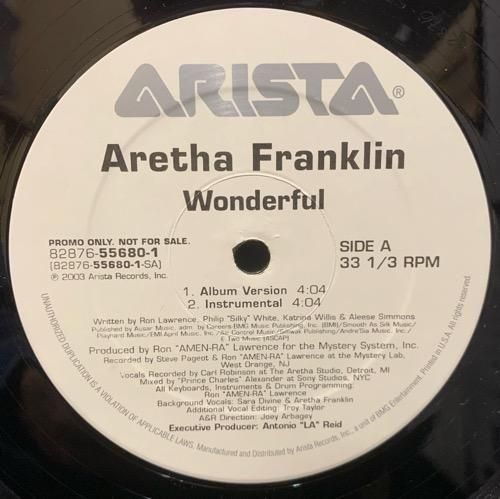 Aretha Franklin / Wonderful (2003 US PROMO ONLY VERY RARE)
