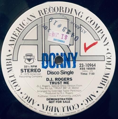 D.J. Rogers / Trust Me (1979 US PROMO ONLY)