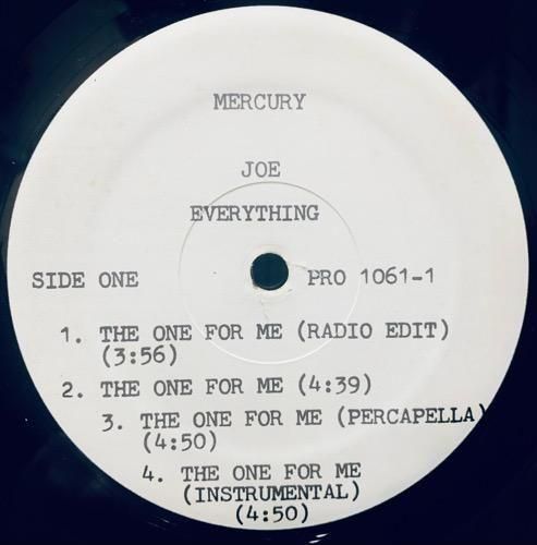 Joe / Everything - The One For Me / Baby Don't Stop (1993 US PROMO ONLY RARE)