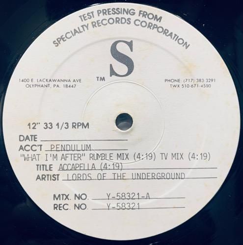 Lords Of The Underground / What I'm After (1995 US TEST PRESSING)