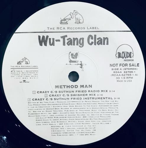 WU-TANG CLAN / METHOD MAN (CRAZY C REMIXES) (1994 US ORIGINAL PROMO ONLY RARE )