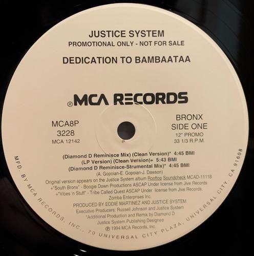 Justice System / Dedication To Bambaataa (1994 US PROMO)