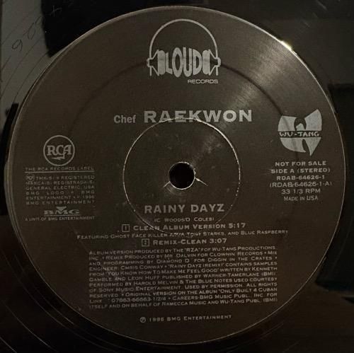 CHEF RAEKWON / RAINY DAYZ REMIX (1996 US ORIGINAL PROMO ONLY RARE PRESS)