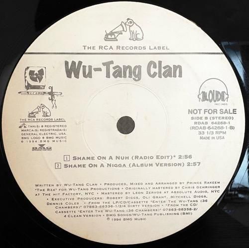 WU-TANG CLAN / WU-TANG CLAN AIN'T NUTHING~ / SHAME ON A NIGGA (1994 US PROMO ONLY VERY RARE)