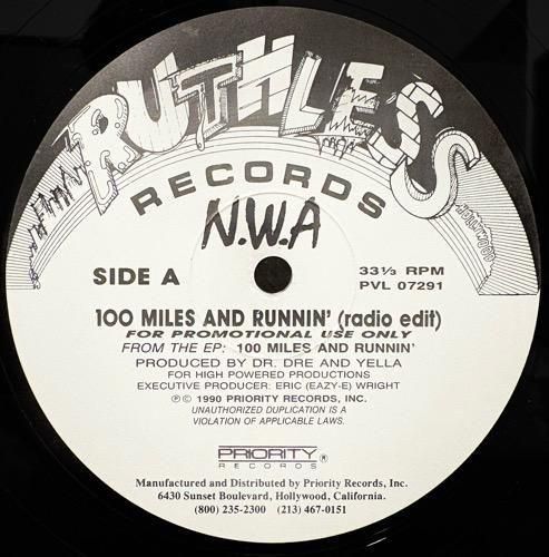 N.W.A / 100 MILES AND RUNNIN' (1991 US ORIGINAL PROMO ONLY RARE)