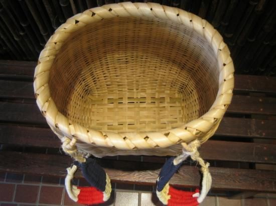 楽天市場】【一点限り】渡辺竹清作 煤竹花篭（口楕円手付