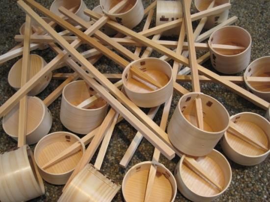 天然桧の神前柄杓（ひしゃく）曲げわっぱ