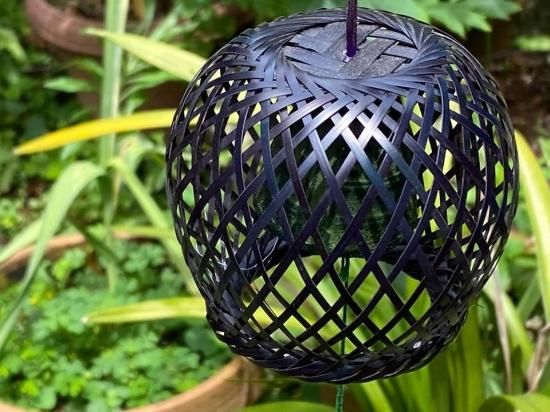 竹製風鈴（菱四つ目）染竹 南部鉄