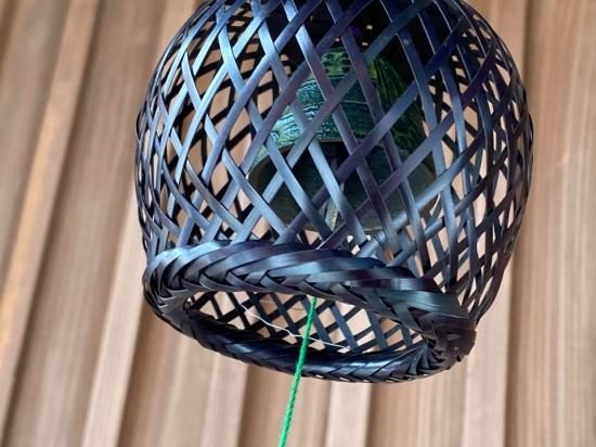 竹製風鈴（菱四つ目）染竹 南部鉄