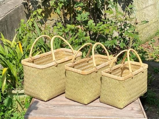 籐製 手付き籠】エコメルカリ便限定 籐製 手付き籠】エコメルカリ便限定