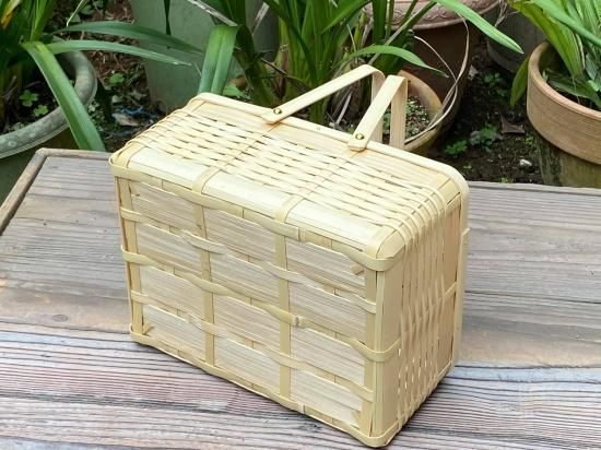 竹製手編みバスケット 中型　一部名前白抜きあり 竹製手編みバスケット 中型 一部名前白抜きあり SUI 八つ目バスケット