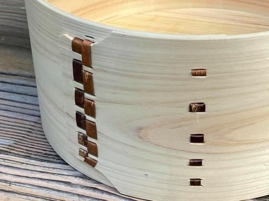 天然桧のおひつ（大）曲げわっぱ（5合）桜皮縫い