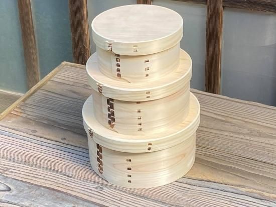 天然桧のおひつ（中）曲げわっぱ（3合）桜皮縫い