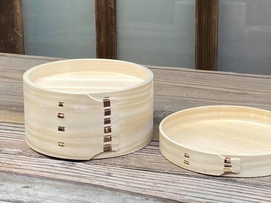 天然桧のおひつ（小）曲げわっぱ（2合）桜皮縫い