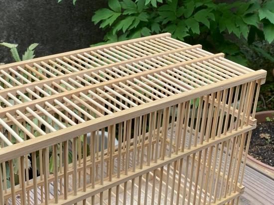 M17021【竹製 鳥かご】木製 鳥籠 高さ70cm 鳥吊り下げ式