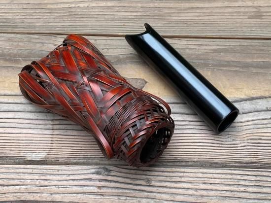 一輪挿し 蝉かご（染）花器 鮎篭 掛花