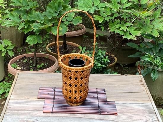 竹夢（スス）花器 花かご 【現品限り】