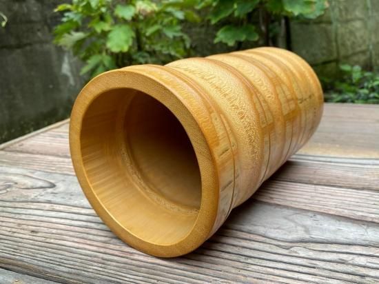 根竹風（スス）花器 花入 竹筒 花桶