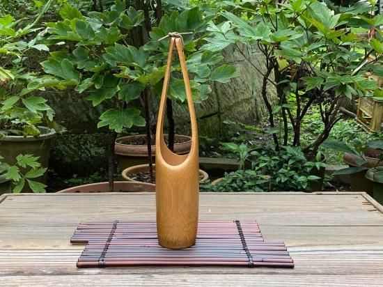 鶴首（削）花器 花入 竹筒 花桶
