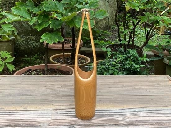 鶴首（削）花器 花入 竹筒 花桶