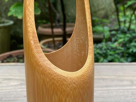 鶴首（削）花器 花入 竹筒 花桶